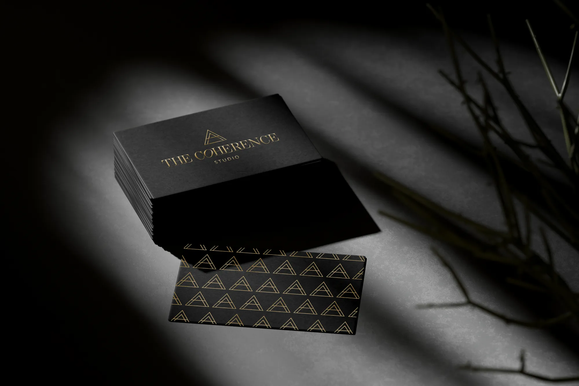 Business card design for nurse coach brand The Coherence Studio with logo pattern, by Dream Wild Studio.