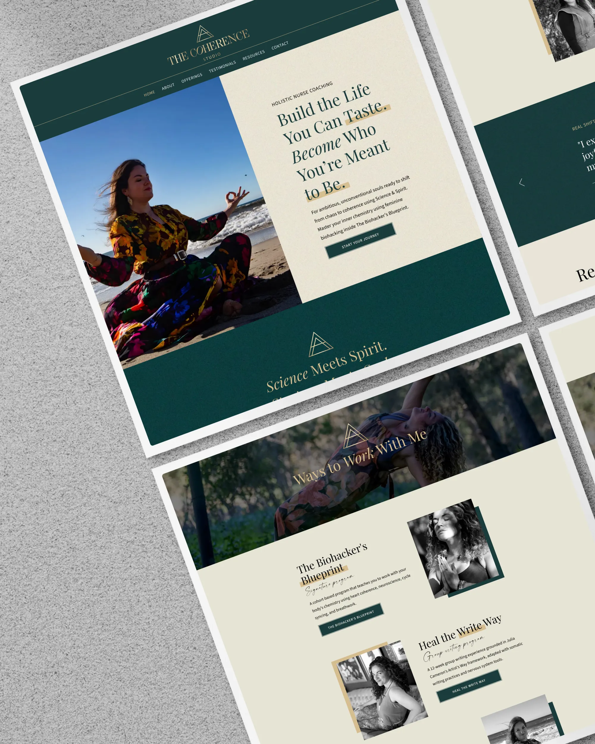 Responsive custom website design for nurse coach brand The Coherence Studio