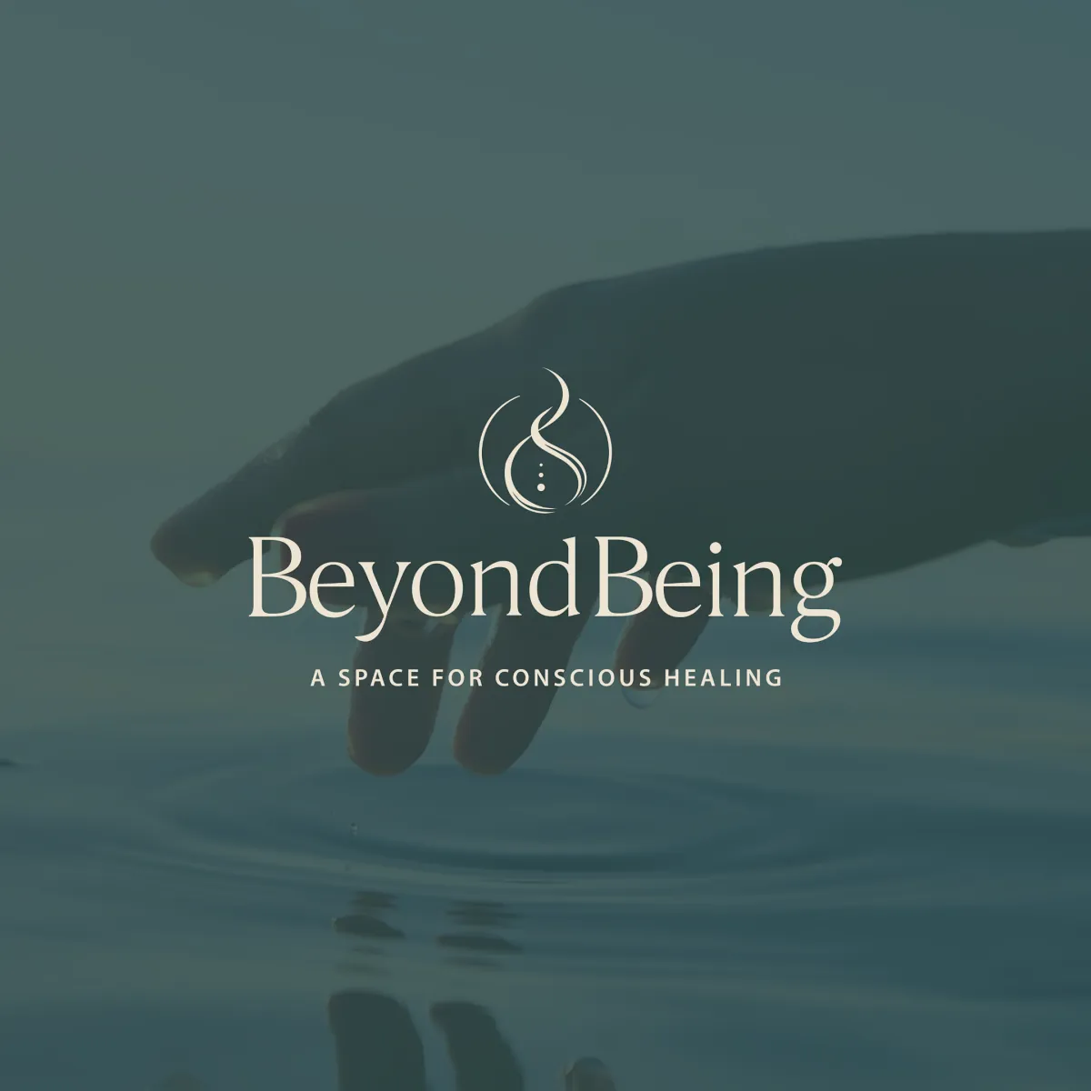 Integrative Healing Social Graphic Dark green social media graphic featuring an integrative healing brand identity by Dream Wild Studio